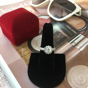 Genuine 925 Sterling Silver flower ring